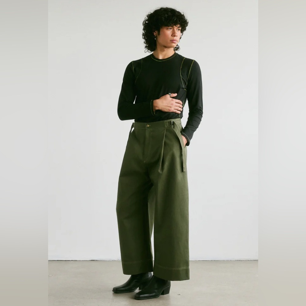 Made by Veri Dario green wide leg pant size S